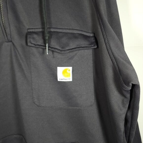 Carhartt Men's XL Regular Fit Gray Softshell Quarter Zip Hoodie Sweater - Picture 4 of 13